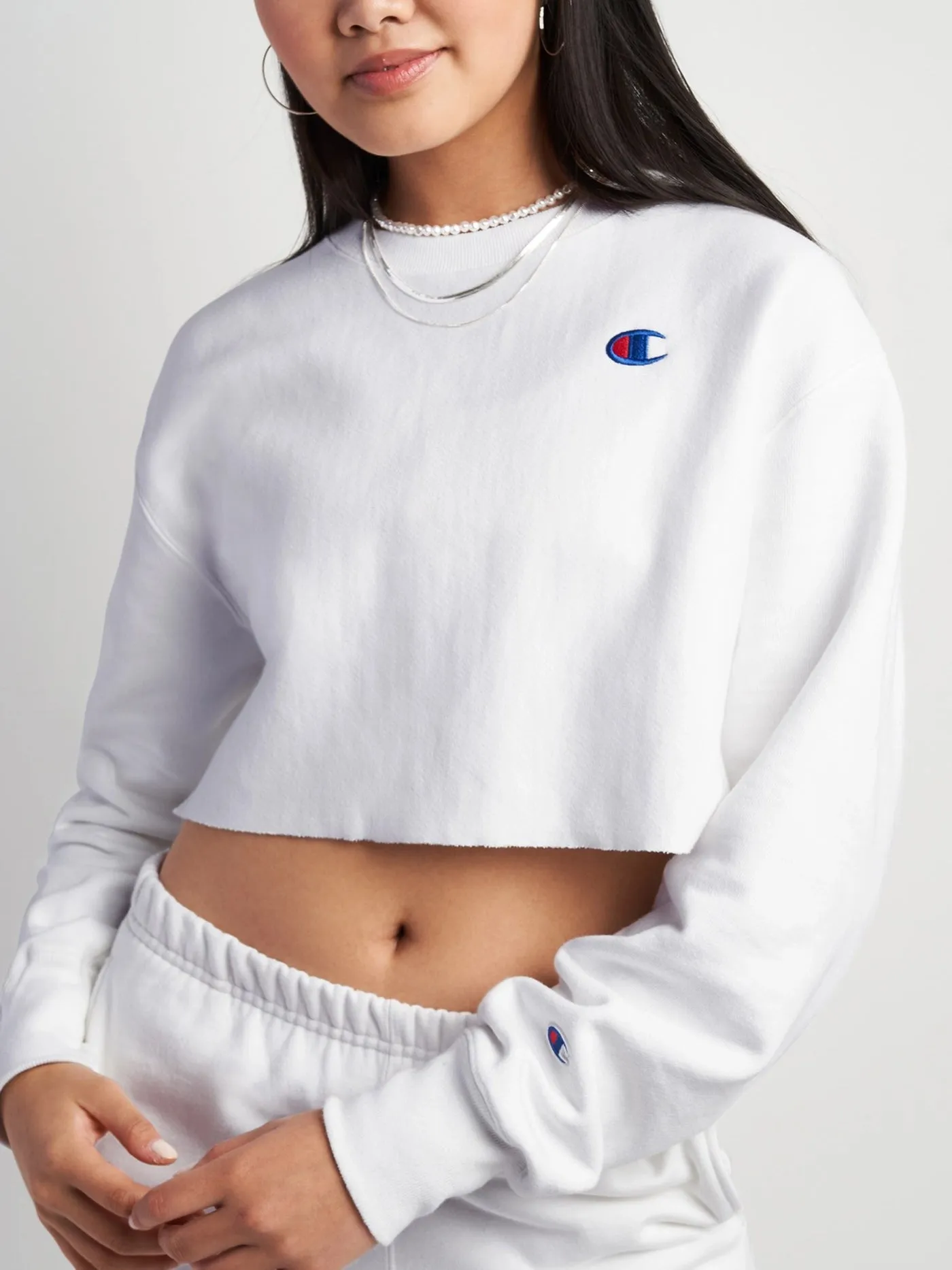 Reverse Weave Emb C Logo Crop Crewneck Sweatshirt