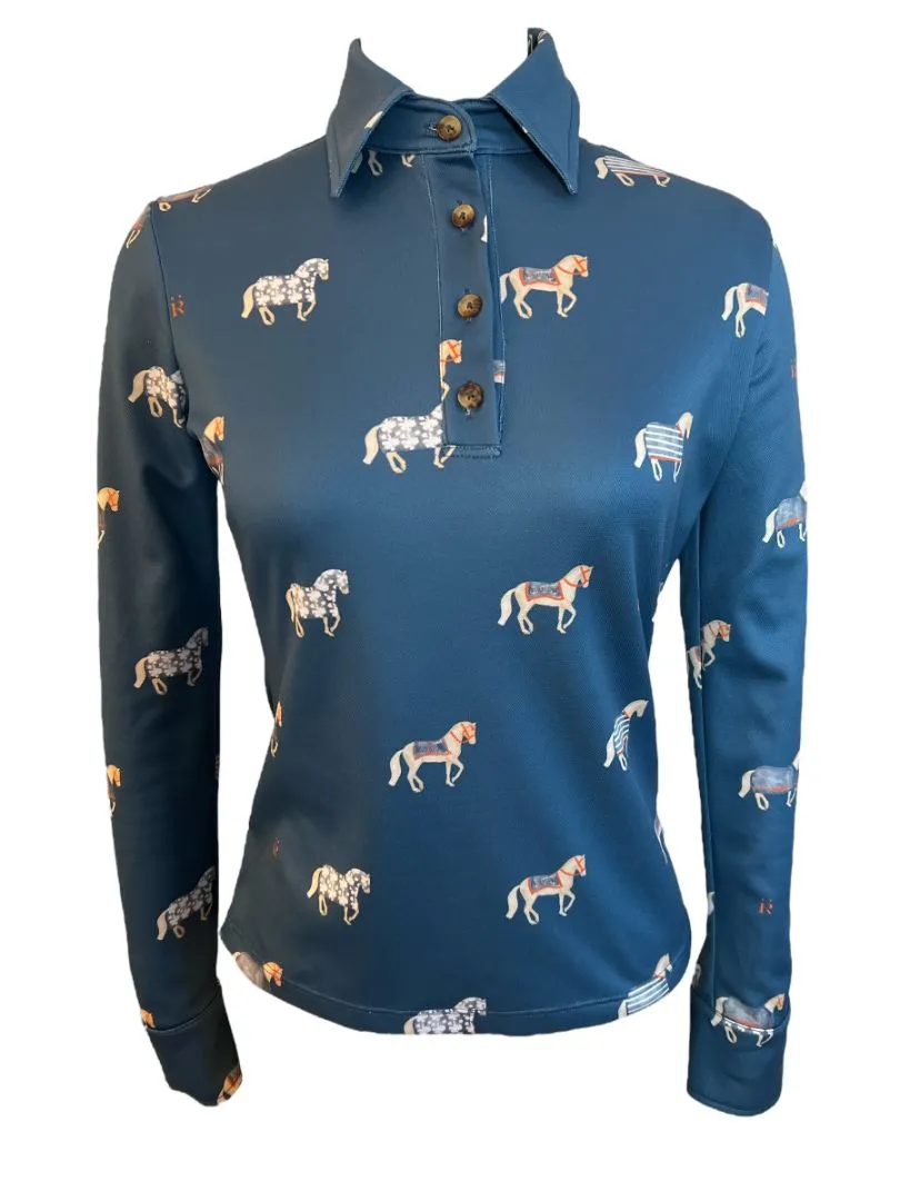 Rönner Sailor Long Sleeve Polo Shirt - Blue Size XS