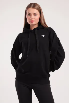 Ruched Sleeve Hoodie (40392) - Fit Freak