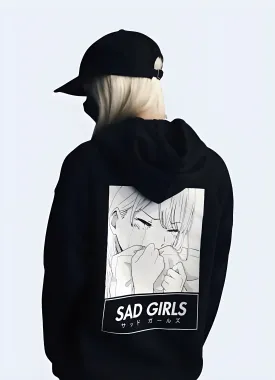 Sad Girls Manga Hoodie Women