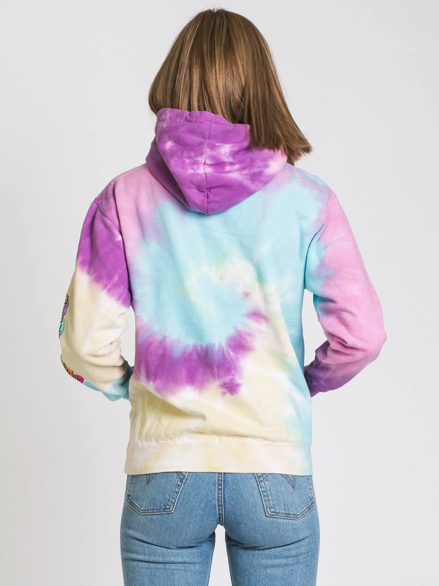 SANTA CRUZ RAINBOW DOT TIE DYE PULLOVER HOODIE - CLEARANCE