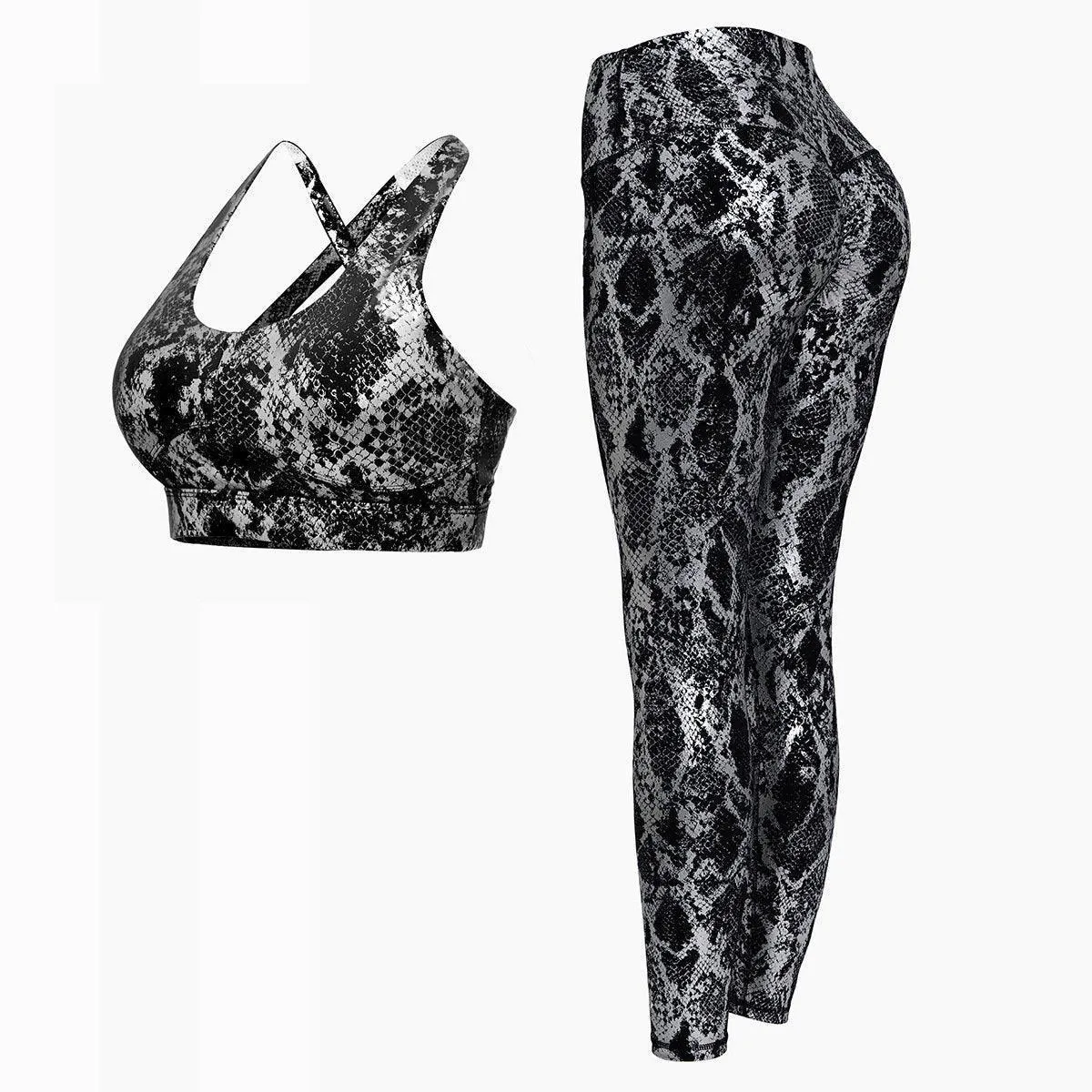 Snake Pattern Yoga Workout Set 2 Piece Activewear