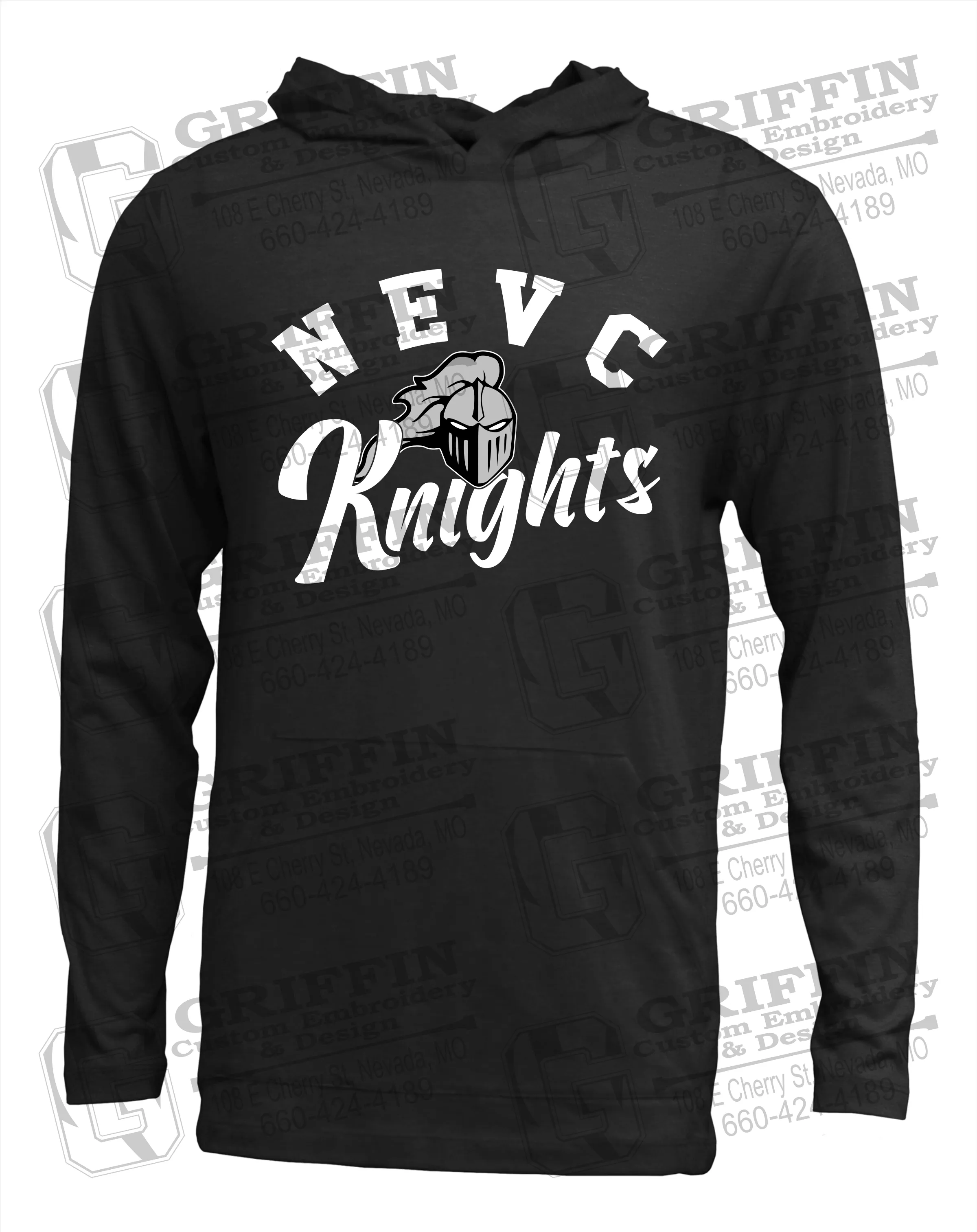 Soft-Tek T-Shirt Hoodie - NEVC Knights 23-D