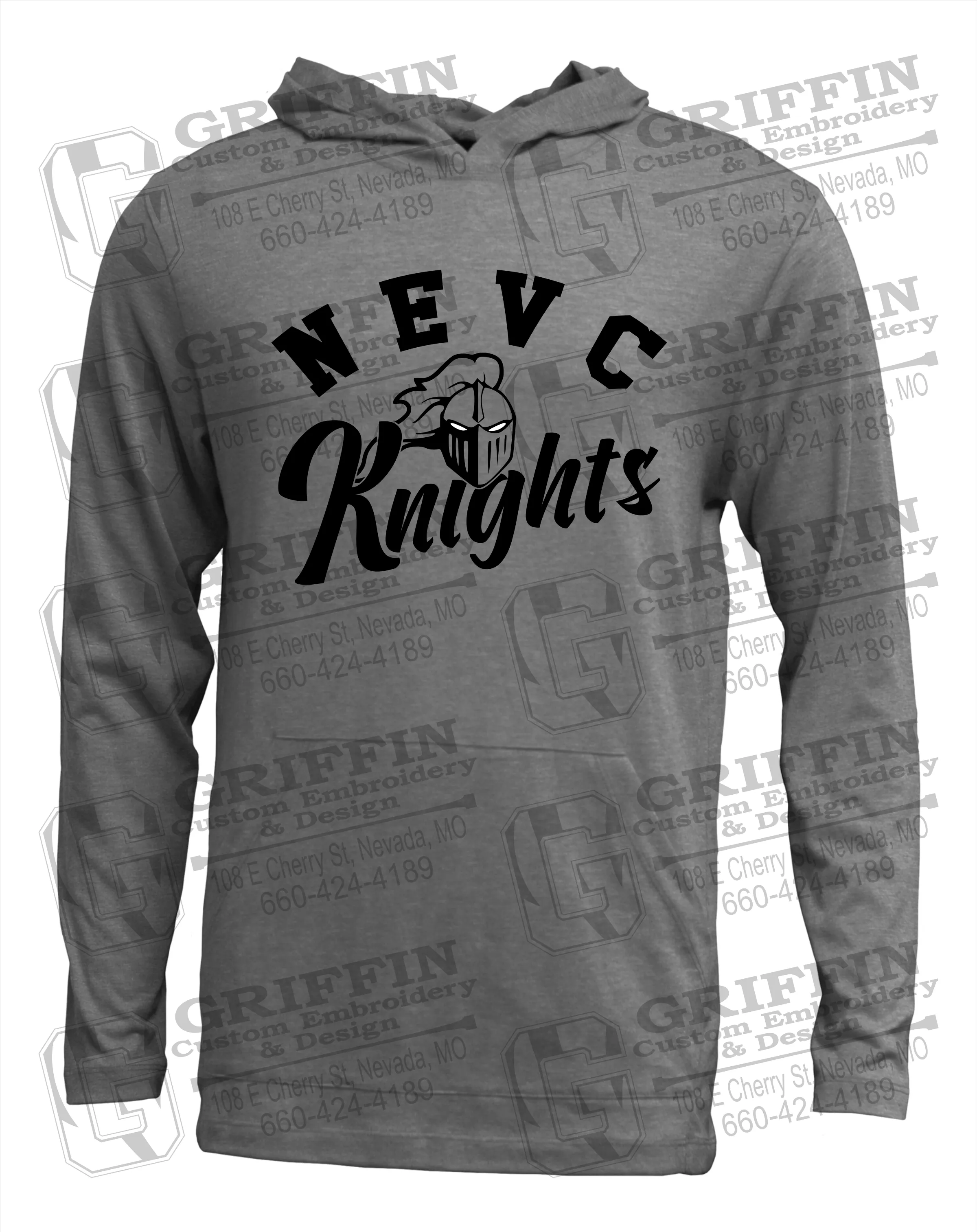 Soft-Tek T-Shirt Hoodie - NEVC Knights 23-D