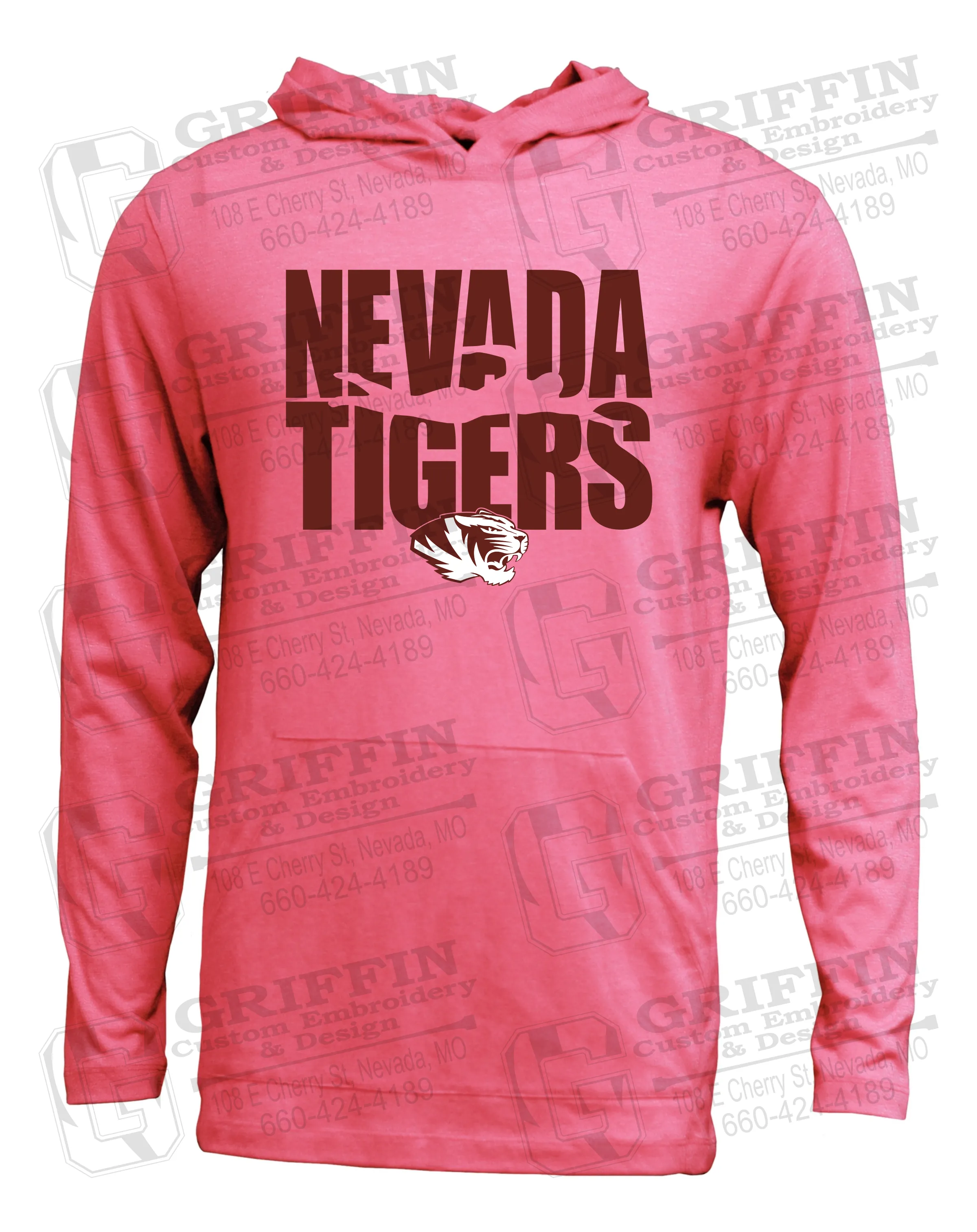 Soft-Tek T-Shirt Hoodie - Swimming - Nevada Tigers 25-N