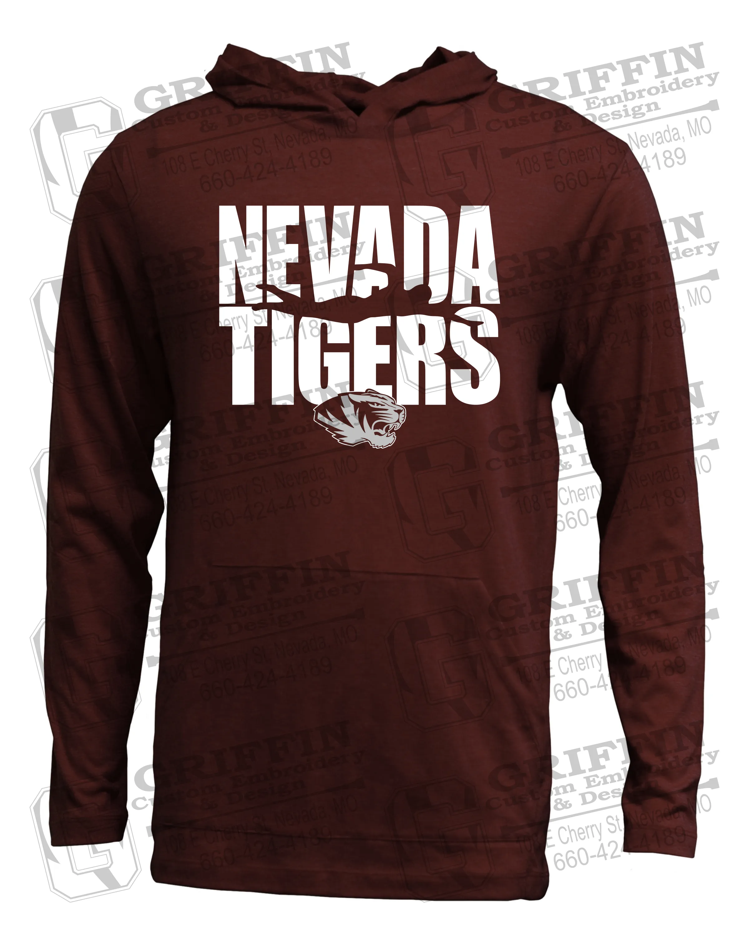 Soft-Tek T-Shirt Hoodie - Swimming - Nevada Tigers 25-N