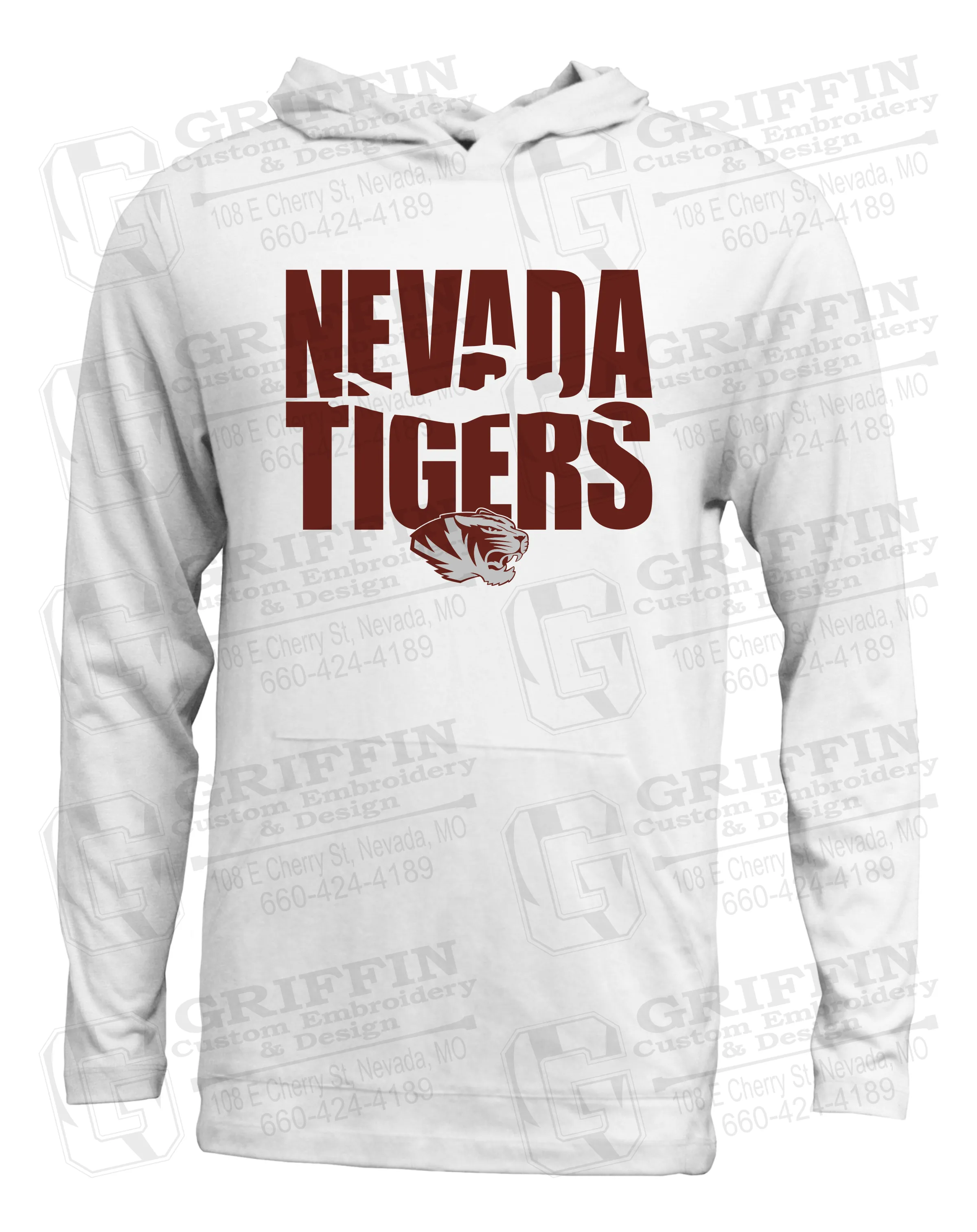 Soft-Tek T-Shirt Hoodie - Swimming - Nevada Tigers 25-N