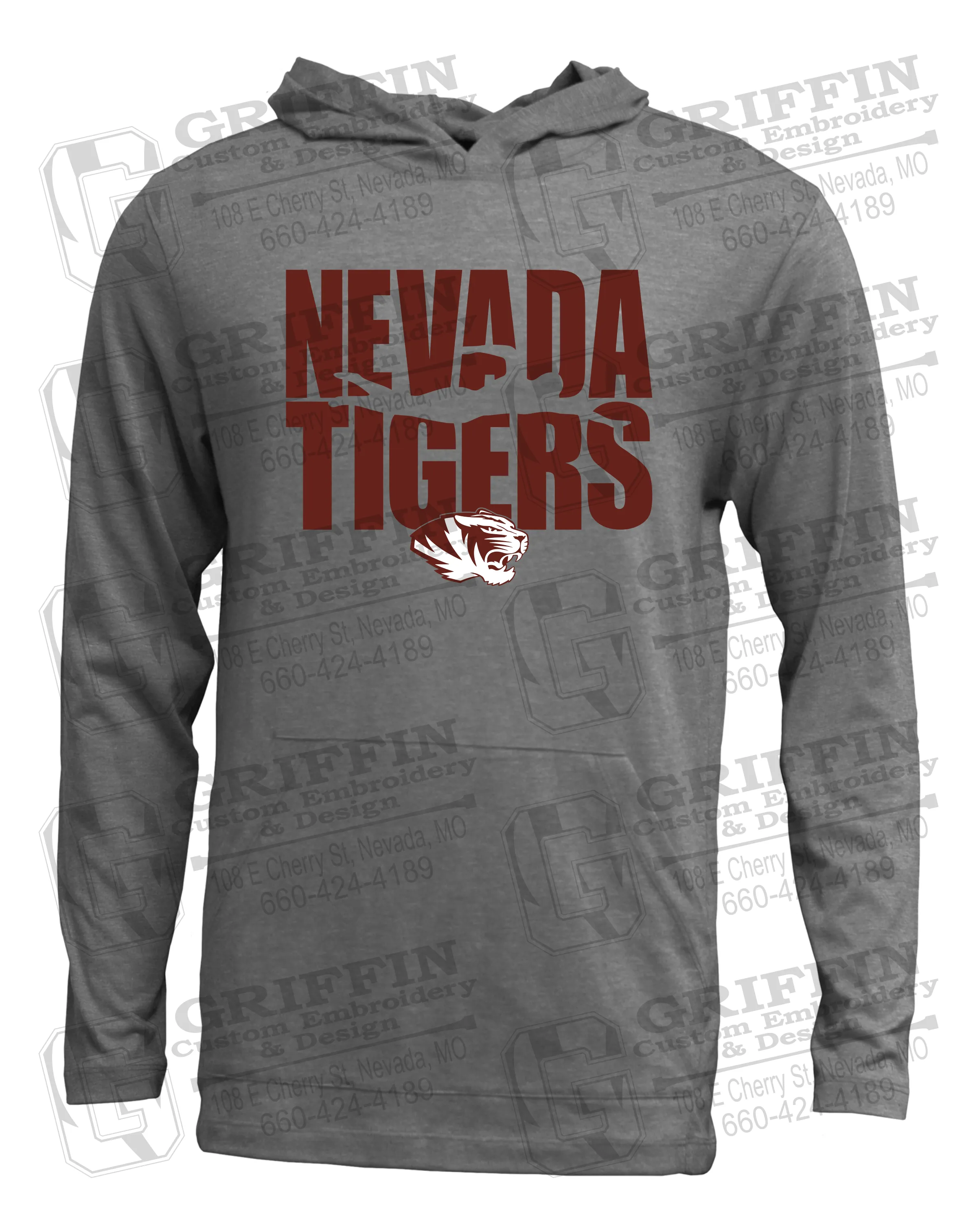 Soft-Tek T-Shirt Hoodie - Swimming - Nevada Tigers 25-N