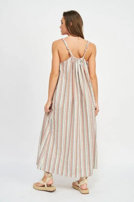 Striped Maxi Dress With Pockets