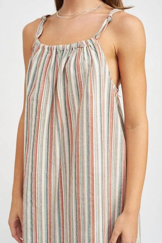 Striped Maxi Dress With Pockets