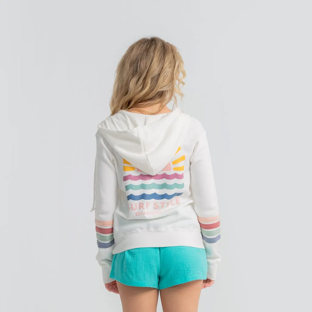 Sunshine Naamah Stripe Fleece Zip Hoodie