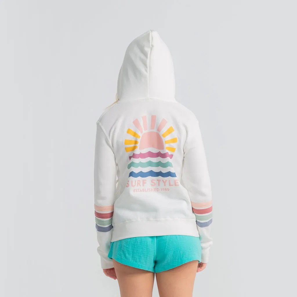 Sunshine Naamah Stripe Fleece Zip Hoodie