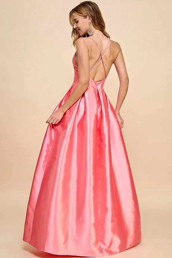 Taffeta Maxi Dress