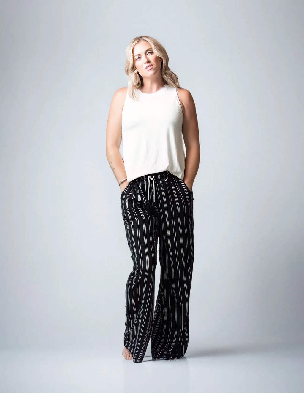 Tall Yacht Pants-Striped