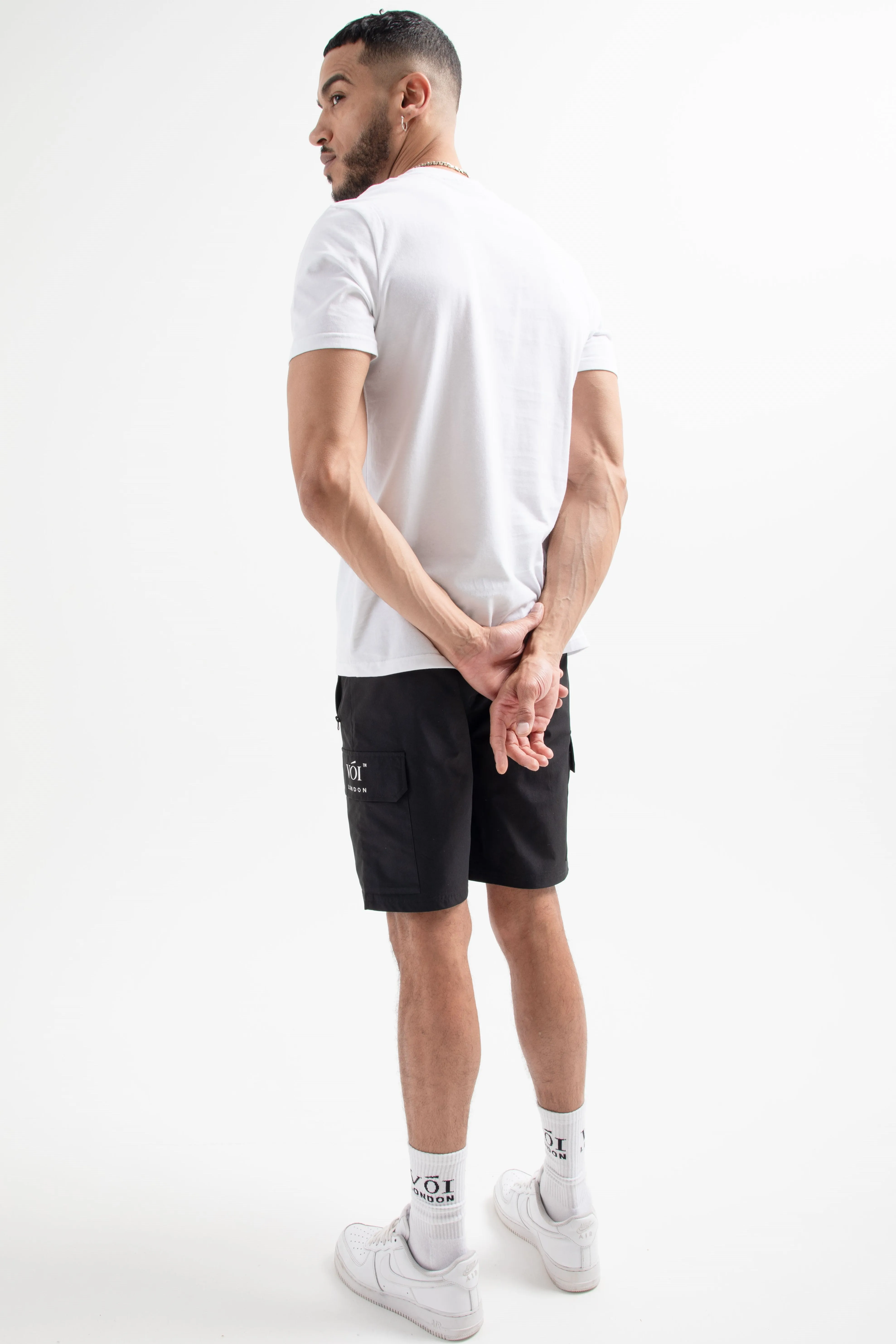 Tech Woven Cargo Shorts - Black