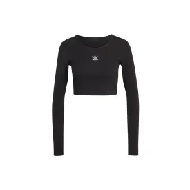 W Essential Crop Long-sleeve Tee 'Black'