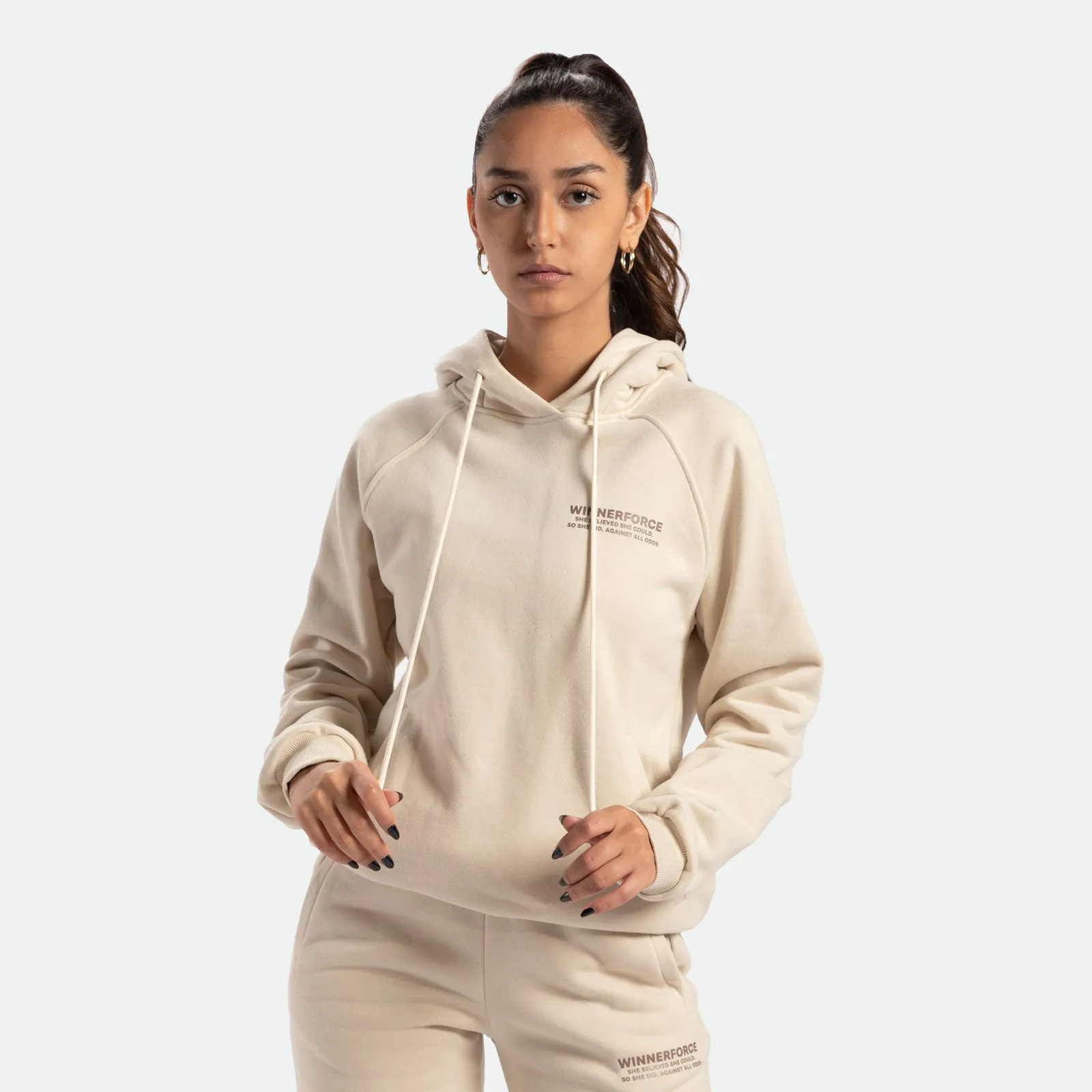 WOMEN-GO BEYOND-EMPOWERMENT-HOODIE (BIRCH-BEIGE)