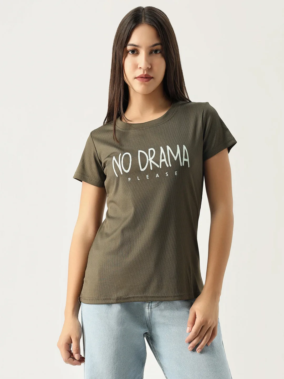 Women Graphic Olive T Shirt