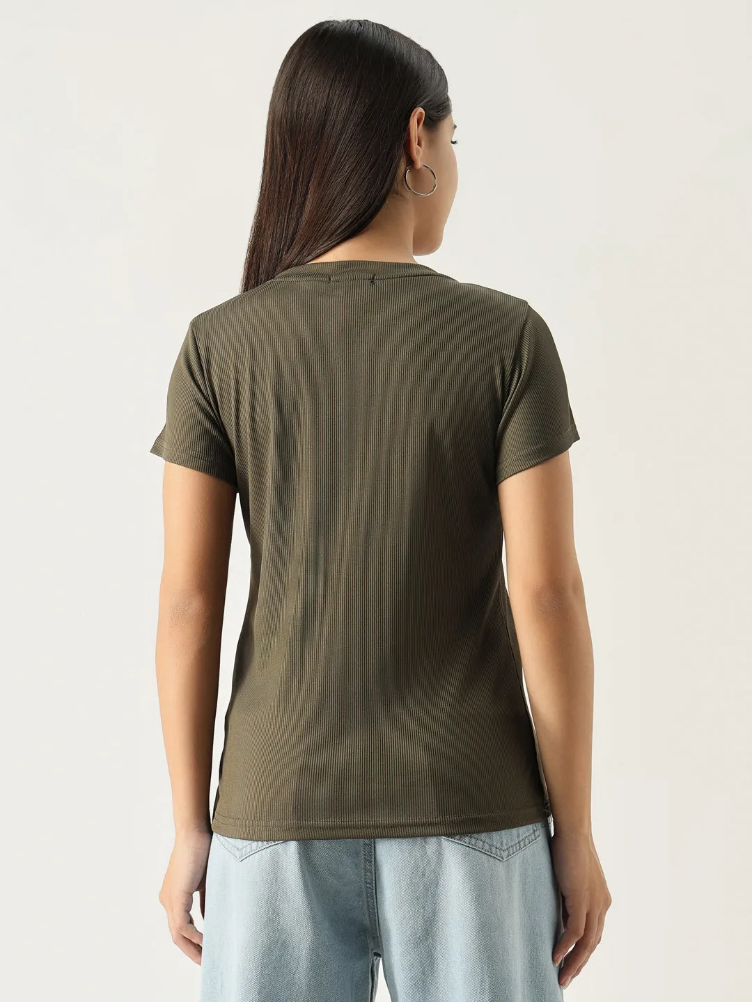 Women Graphic Olive T Shirt