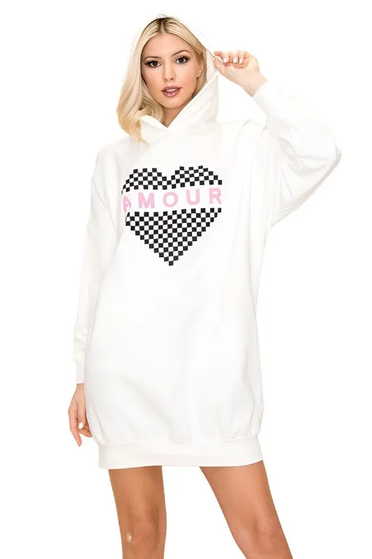 Women's Amour Hoodie Sweatshirt Dress