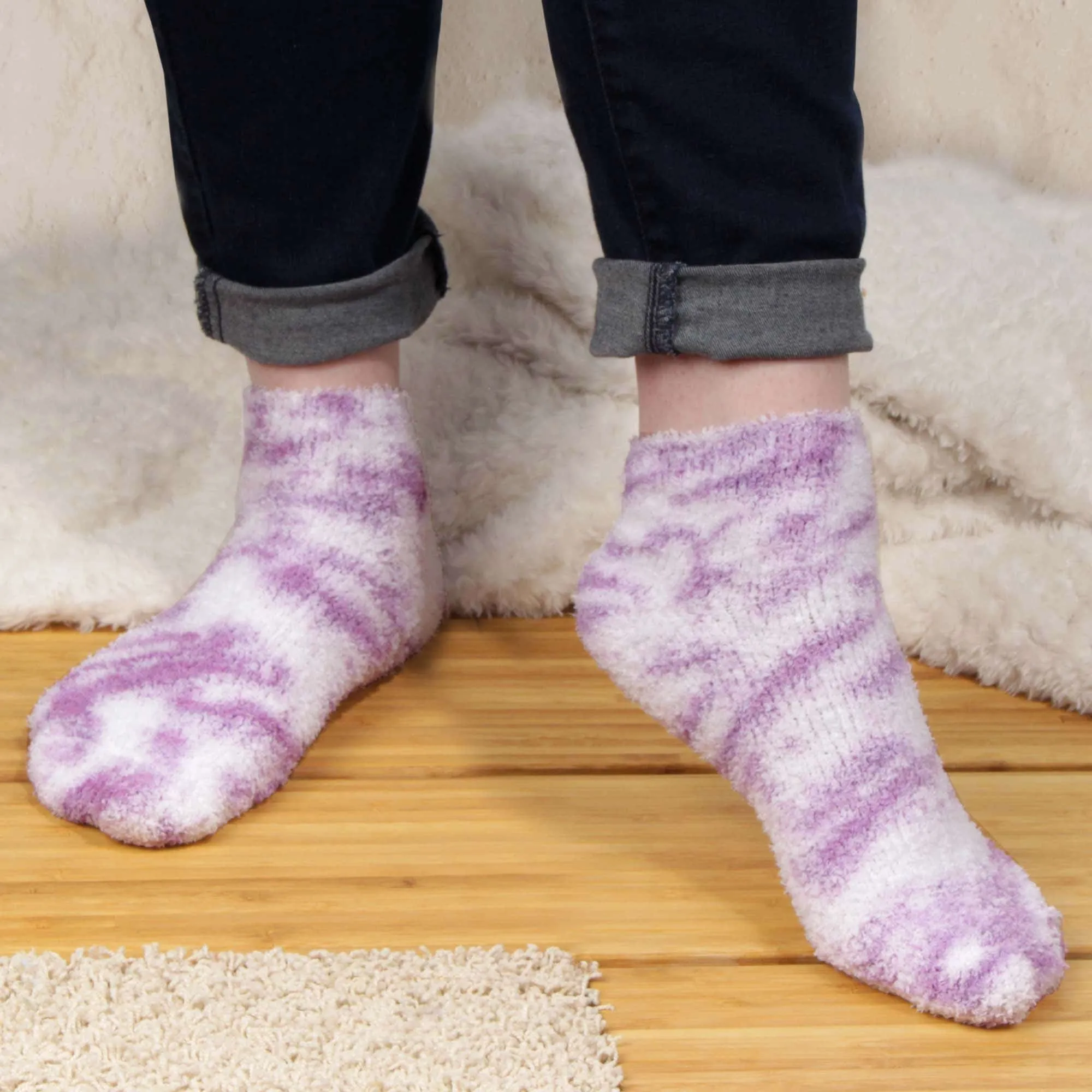 Women's Fuzzy Warm Fluffy Tie-Dye Colorful Ankle Socks