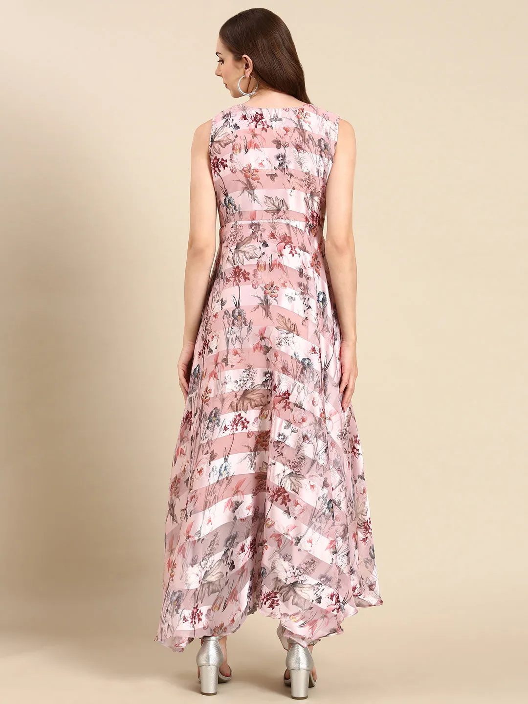 Women's Mauve Printed Maxi Dress