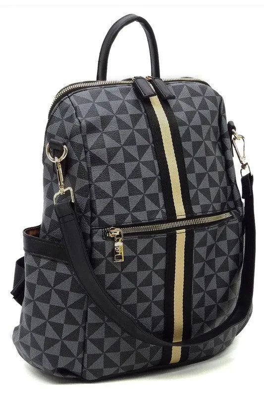 Womens Monogram Striped Convertible Backpack