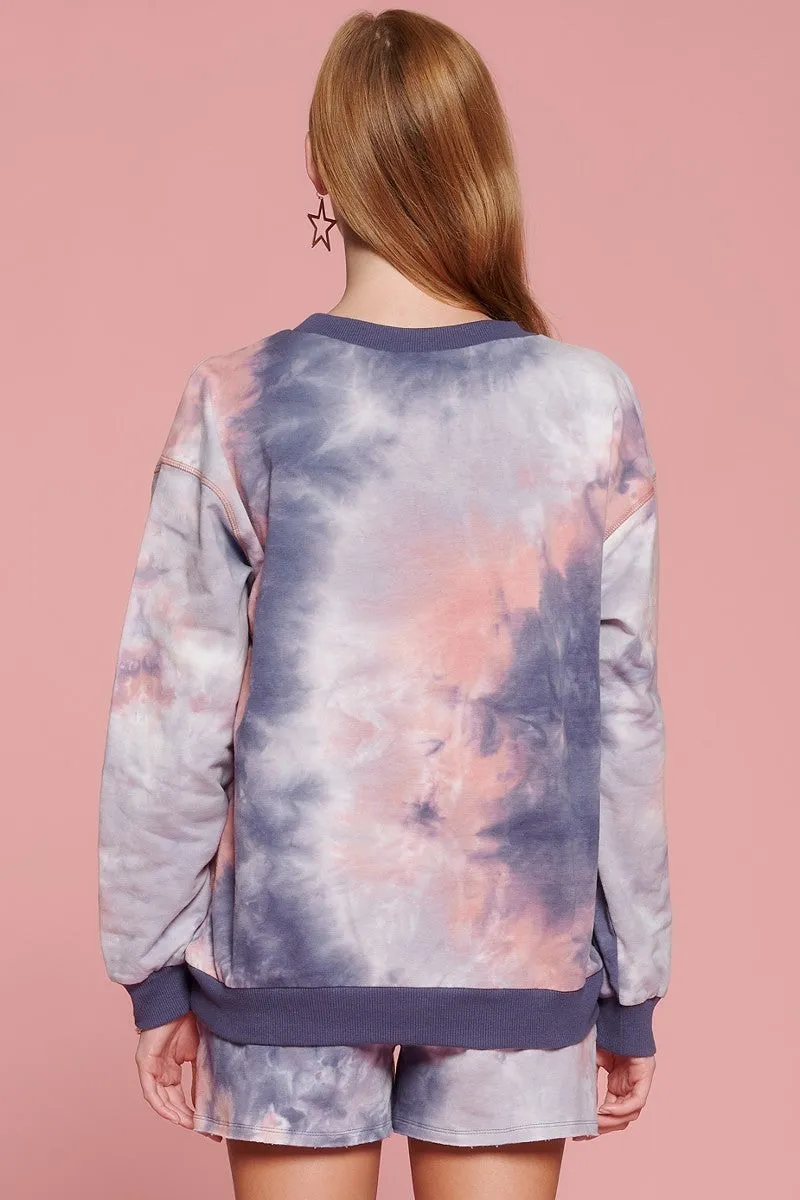 Women's Tie-dye Printed Jersey Top