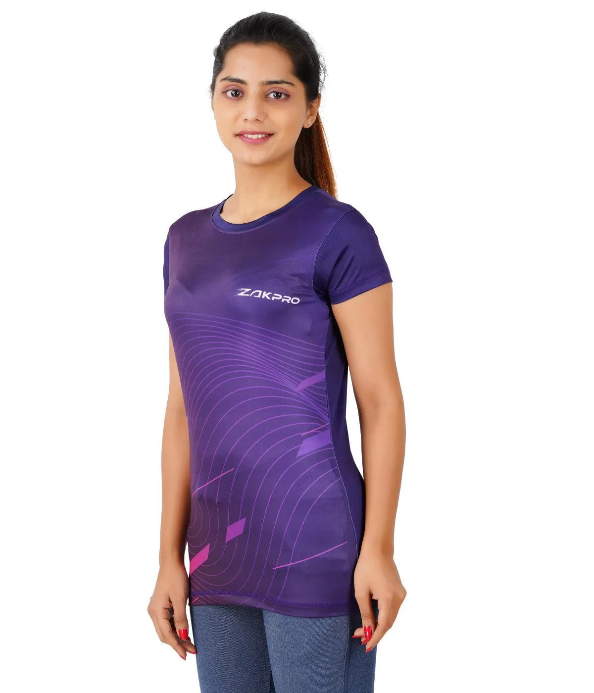 ZAKPRO Women Sports Tees (Purple Wave)